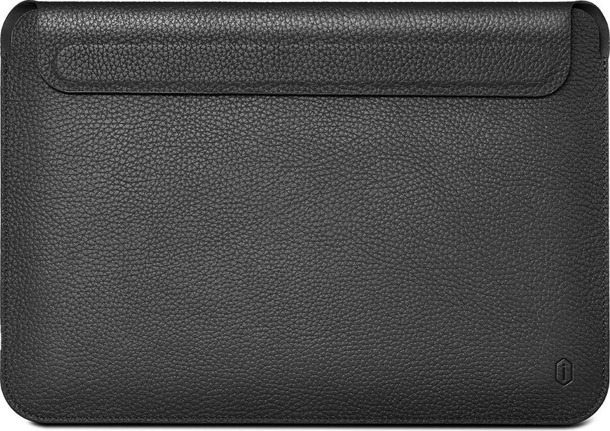 Genuine leather MacBook sleeve 13.3 inch - Zwart