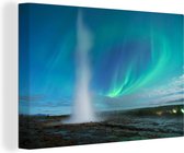 Canvas Schilderij Het noorderlicht, IJsland - 60x40 cm - Wanddecoratie