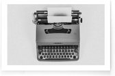 Walljar - Typewriter Machine - Zwart wit poster