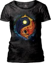 Ladies T-shirt Yin Yang Dragons S