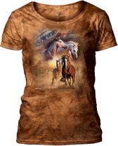 Ladies T-shirt Born Free Horses M