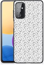 Telefoonhoesje Geschikt voor Samsung Galaxy M52 TPU Silicone Hoesje met Zwarte rand Stripes Dots