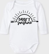 Baby Rompertje met tekst 'Daddy's sunshine' |Lange mouw l | wit zwart | maat 50/56 | cadeau | Kraamcadeau | Kraamkado