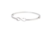 Essential Collectie Alicia | Infinity bangle zilver - Stainless steel armband met infinity symbool - Minimalistische armband voor dames - Zilverkleurig