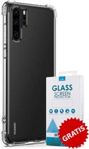 Crystal Backcase Transparant Shockproof Hoesje Huawei P30 Pro Transparant - Gratis Screen Protector - Telefoonhoesje - Smartphonehoesje