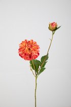 Kunstbloem - Dahlia sonic - topkwaliteit decoratie - 2 stuks - zijden bloem - Fuchsia - 13 cm hoog