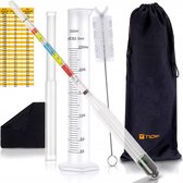 TIOF Hydrometer Set – Incl. Opbergzakje, Maatcilinder en Borstel – Tool Bierbrouwpakket – Alcoholmeter – Bier Brouwen – Bierpakket