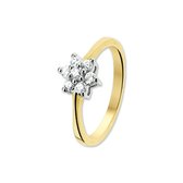 Huiscollectie 4207018 Bicolor gouden ring met diamant 0.24 crt