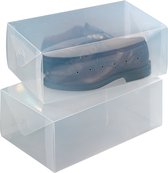 Set van 2 WENKO schoenendozen, halftransparant kunststof, 34 x 21 x 13 cm