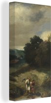 Canvas Schilderij Een Landschap met Tobias en de Engel - Schilderij van Jan Lievens - 20x40 cm - Wanddecoratie