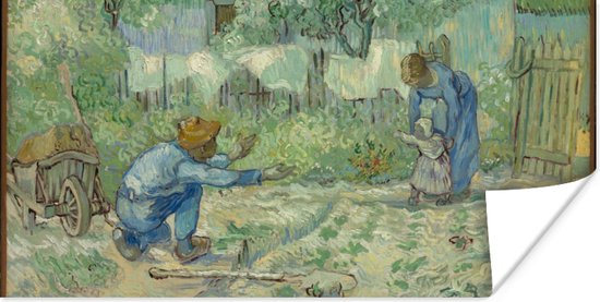 Poster Eerste stappen (naar Millet) - Vincent van Gogh - 40x20 cm