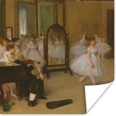 Poster The Dancing Class - Schilderij van Edgar Degas - 50x50 cm - Kerstversiering - Kerstdecoratie voor binnen - Kerstmis