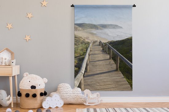 Tapisserie - Tissu mural - Mer - Plage - Escalier - 120x180 cm - Tapisserie