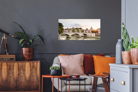 Stickers muraux - Film autocollant - Rome - Coucher de soleil - Pont - 80x40 cm - Film adhésif - Stickers muraux Chambre d'enfant - Papier peint autocollant