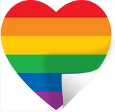Muurstickers - Sticker Folie - Een illustratie van een hart met alle kleuren van de regenboog - 120x120 cm - Plakfolie - Muurstickers Kinderkamer - Zelfklevend Behang XXL - Zelfklevend behangpapier - Stickerfolie