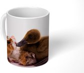 Mok - Koffiemok - Baby eend met cavia's - Mokken - 350 ML - Beker - Koffiemokken - Theemok