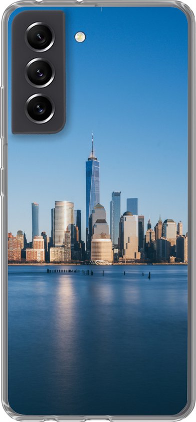 Coque Samsung Galaxy S21 FE - New York - Skyline - Blauw - Coque de téléphone en Siliconen