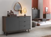 Dressoir 118 cm Walnoot / Grijs