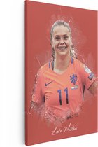 Artaza Canvas Schilderij Voetbalspeelster Lieke Martens bij Oranje - 40x60 - Poster Foto op Canvas - Canvas Print