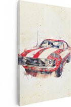 Artaza - Peinture sur Canevas - Voiture rétro tirée rouge - 20x30 - Petit - Photo sur Toile - Impression sur Toile