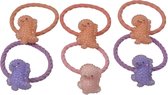Jessidress® Elastiekjes Haarelastieken Meisjes Haar elastieken met kleine dino - Paars/Oranje/Roze