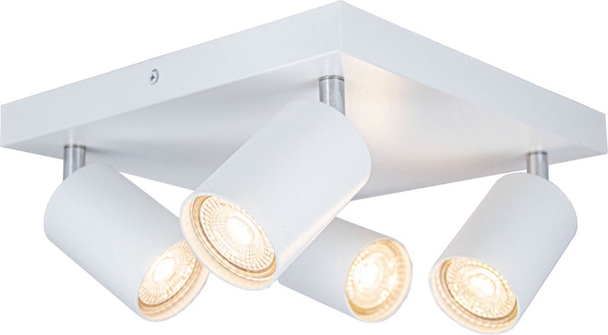 Moderne plafond spot vierkant | opbouw | wit | 4 x GU10 fitting
