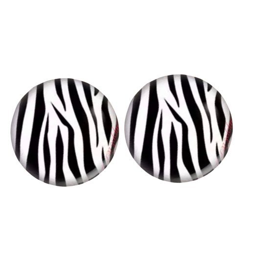 Clip Oorbellen-Zwart Wit-Zebra-2 cm-Charme Bijoux