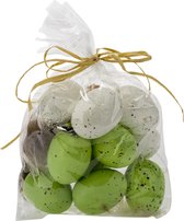 Set van 12x groene paaseitjes van kunststof 5 cm - Paaseitjes voor Paastakken  - Paasversiering/decoratie Pasen