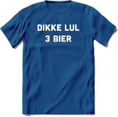 Dikke lul 3 Bier T-Shirt | Unisex Kleding | Dames - Heren Feest shirt | Drank | Grappig Verjaardag Cadeau tekst | - Donker Blauw - M