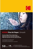 KODAK - 50 vellen van 230g/m² fotopapier, mat, A6 formaat (10x15cm), Smooth effect inkjet printen - 9891093