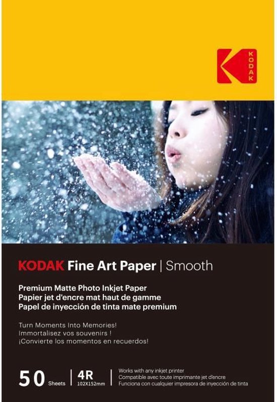 Viool het beleid Ruilhandel KODAK - 50 vellen van 230g/m² fotopapier, mat, A6 formaat (10x15cm), Smooth  effect... | bol.com