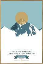 JUNIQE - Poster met kunststof lijst Mount Everest goud - foto -13x18