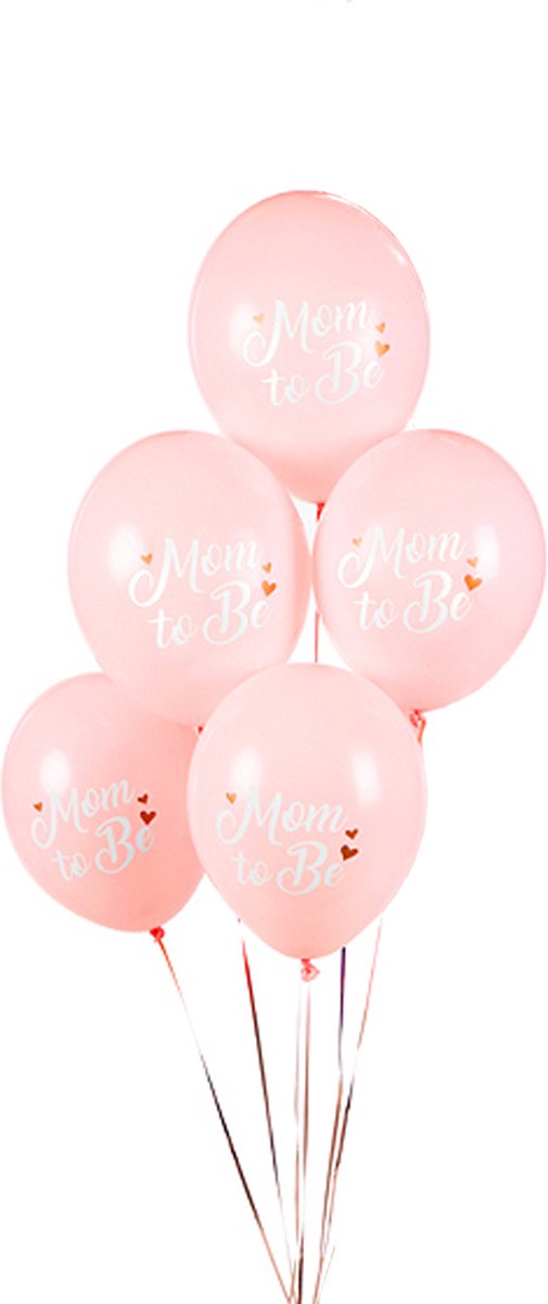 Partydeco - Partydeco ballonnen - Mom to be roze (50 stuks)