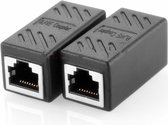 Garpex® Set van 2 Netwerk LAN Koppelstuk - Ethernet Connector Verlengstuk - Zwart