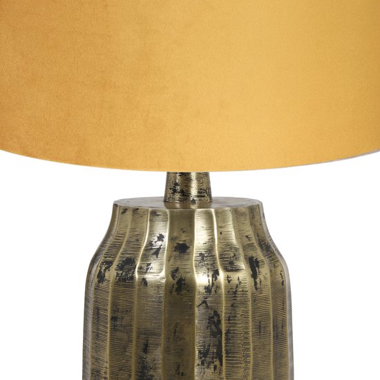 Light & Living Timi tafellamp - schemerlamp - 51 cm hoog - Ø30 cm - goud  met okergele kap | bol.com