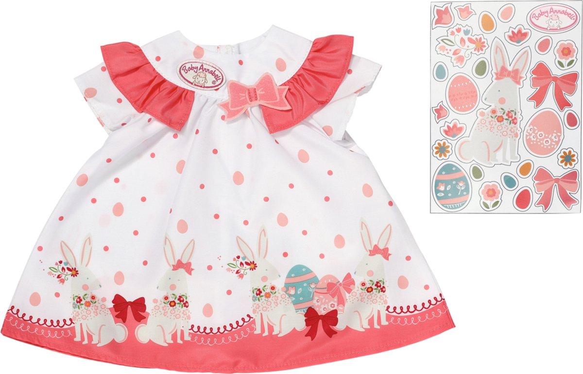 Baby Annabell Paasei met Jurk - Poppenkleding 43 cm