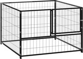 vidaXL Hondenkennel 100x100x70 cm staal zwart