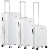 CarryOn Skyhopper kofferset – TSA Trolleyset met OKOBAN – Dubbele wielen - Wit