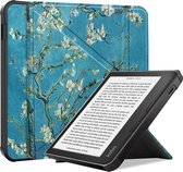 E-reader hoesje voor Kobo Libra 2 hoesje - Tri-fold book case met magnetische sluiting - Witte Bloesem