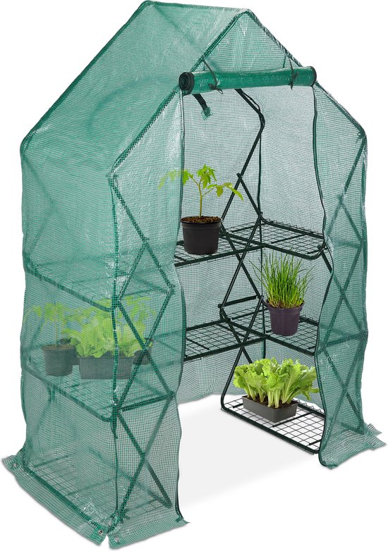 Plant standaard etagère - 4 etages voor bloempotten en kruiden - HxBxD 725x44x225 cm