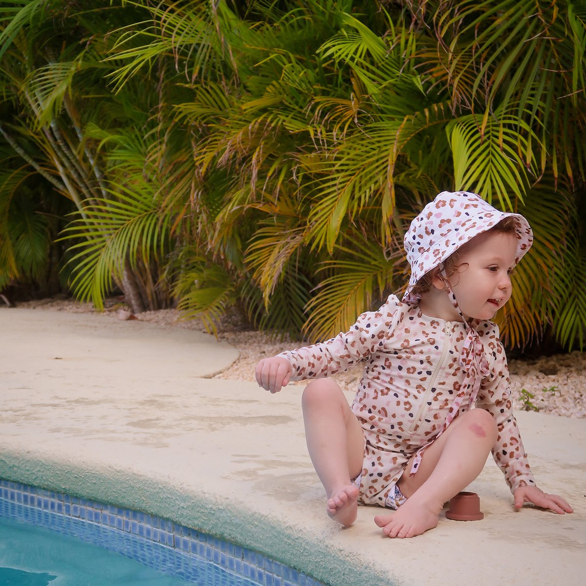 Swim Essentials UV Badpak Meisjes Met Lange Mouwen - Kaki - Leopard — afbeelding 17