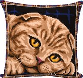 PANNA borduurpakket Schotse kat PD-7123 - Voorkant kussen - Kruissteek - Borduren voor volwassenen - Canvas