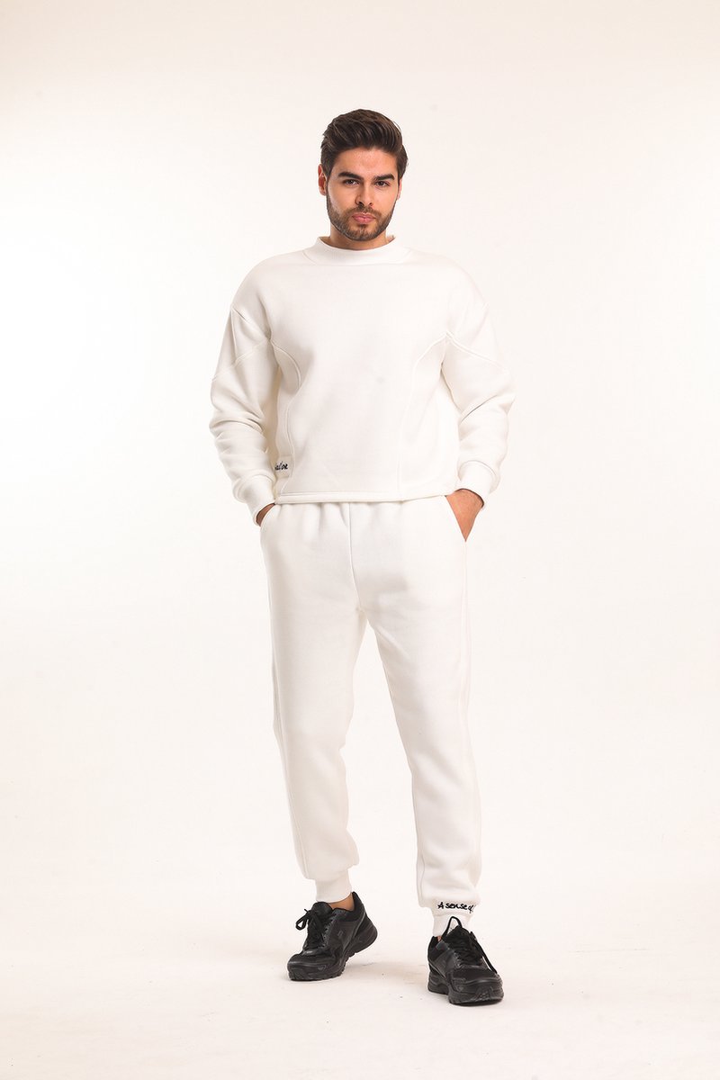 Amore Loungewear Set Heren / Broek & Sweatshirt / Wit / maat M
