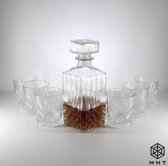 MHT Whiskeyset - Whiskey karaf  + 6 Whiskeyglazen - 0.75 Liter - Whiskey Glas - Decanteerset