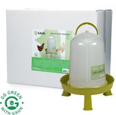 Gaun Pluimvee drinktoren – 100% gerecycled materiaal – Waterdispenser – 42x30x34 cm – Op pootjes – 8 Liter – Green Lemon