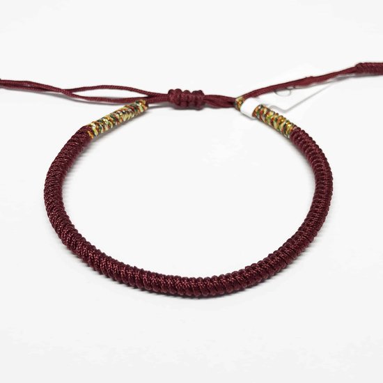 Wristin - Tibetaanse armband uiteinden donkerrood/multi