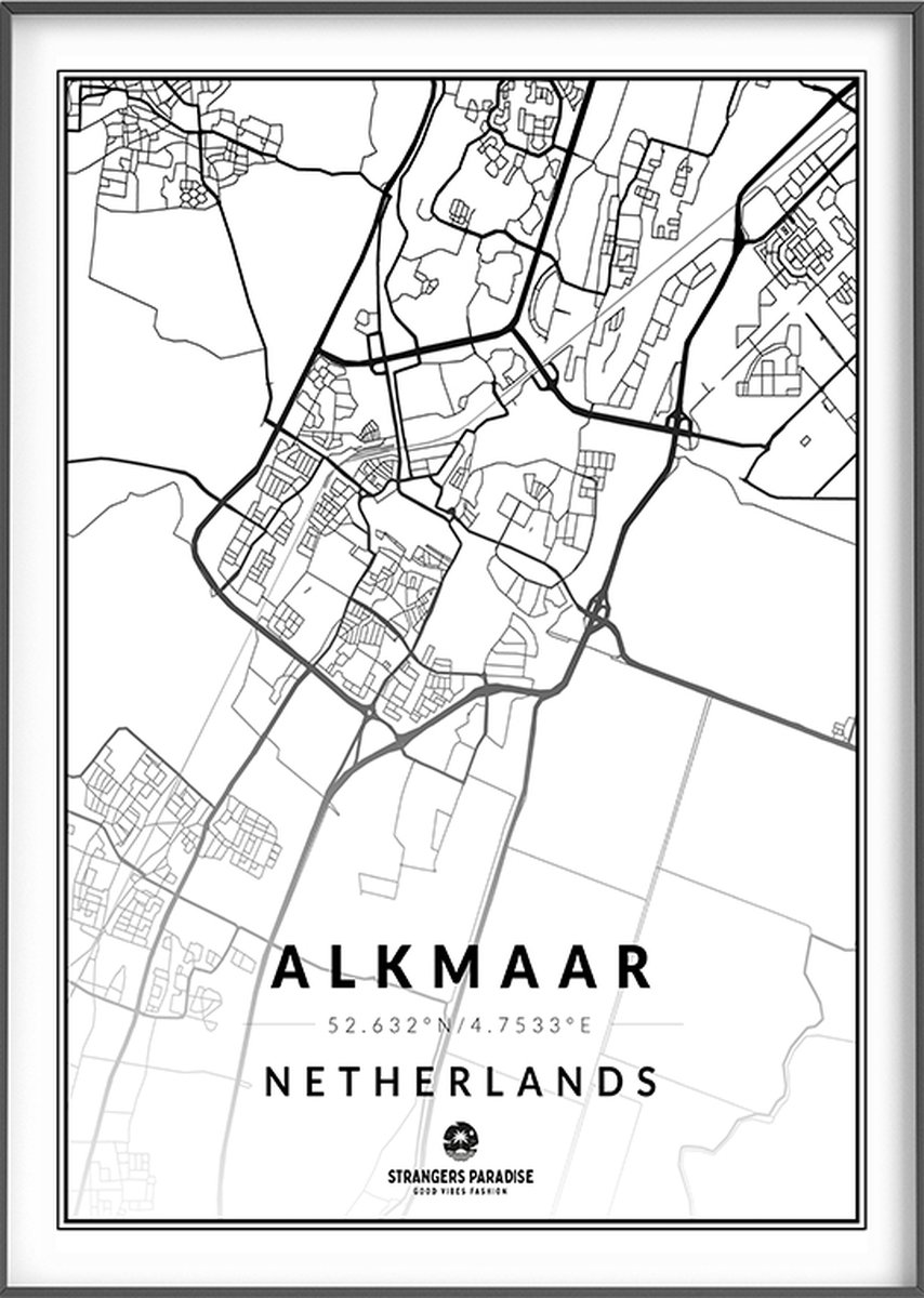 Citymap Alkmaar Stads posters 21x30