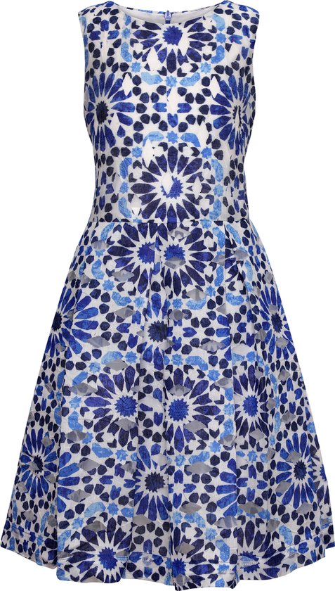 Feestelijke jurk met steekzakken Blauw 158