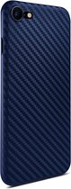 Backcase Carbon Hoesje iPhone 8 Blauw - Telefoonhoesje - Smartphonehoesje - Zonder Screen Protector