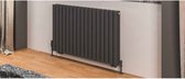 Eastbrook Tunstall - dubbele designradiator horizontaal Mat Antraciet 60x58,9cm